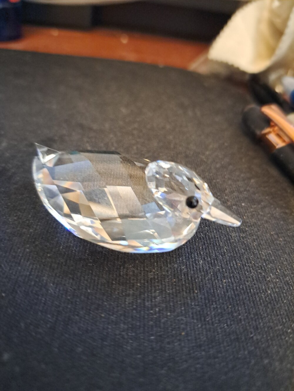 Swarovski Silver Crystal Vintage 1983 Large Duck W Clear Beak Excellent